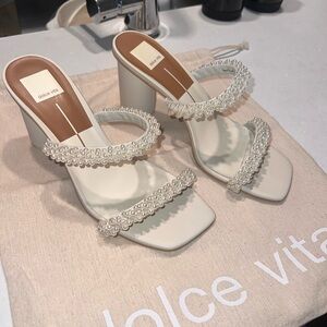 Dolce Vita Cream Pearl Embellished Heels